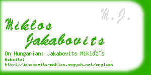 miklos jakabovits business card